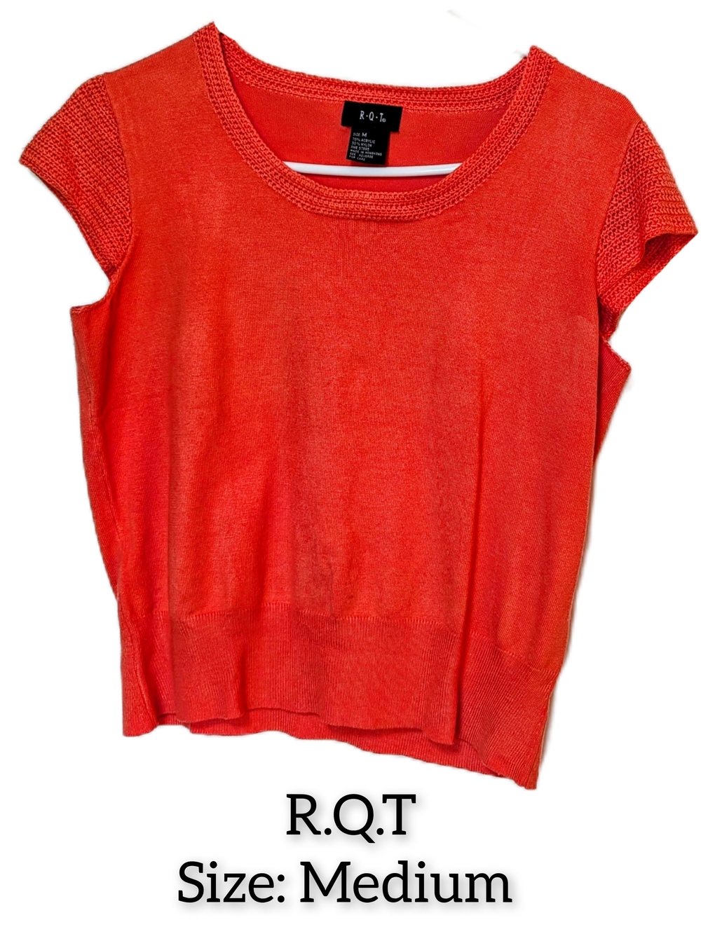 3/$15 R.Q.T Bright Coral Knit Top